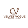 Logo of Velvet Vogue Fashion Apparel on a beige background